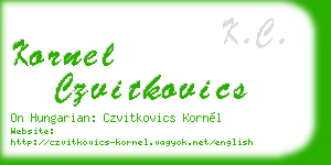 kornel czvitkovics business card